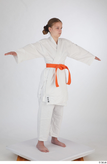 Selin dressed jiu-jitsu kimono sports standing t poses whole body…